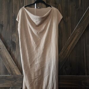 Evan Picone Tan Draped Dress
